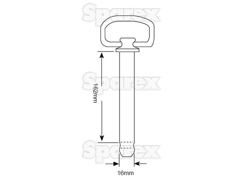 Hitch Pin with Grip Clip, Pin Ø5/8'', Working length: 6 3/8''.  ( S.52095 )