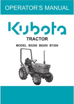 Kubota Operators Manual - B5200, B6200, B7200 Tractor