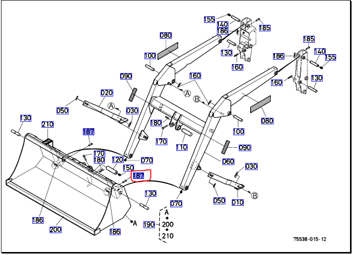 Kubota 7J611-58990 Joint Pin to fit LA211 Loader