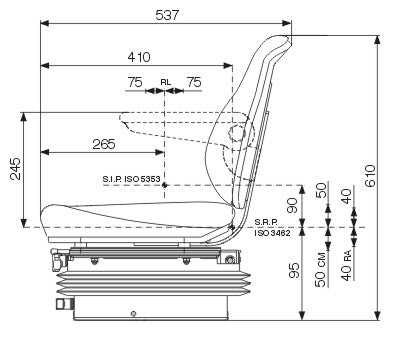 W20TS-01600 COBO Seat SC79/M91 Tractor Seat  ( PVC Cover )  41308