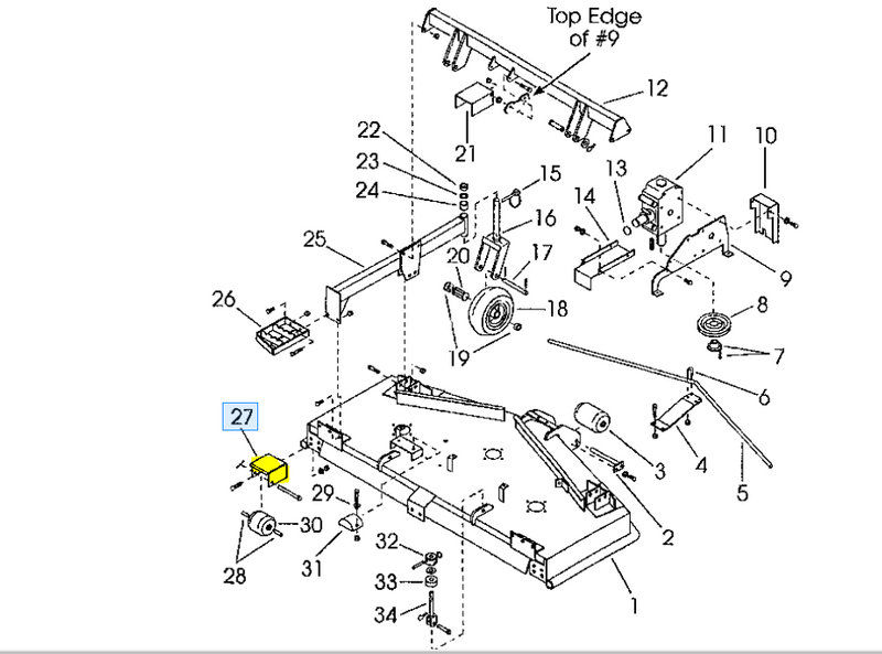 Kubota 70050-94595 Bracket to fit RC60R-F30 Deck ( Discontinued )