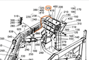 Kubota 75534-76110 Hydraulic Hose to fit LA350A and LA350ST